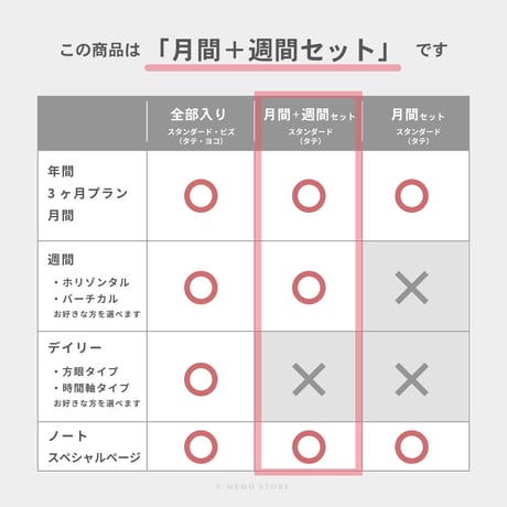 【2026年】デジタルプランナー〈スタンダード〉月間＋週間セット｜ピンク