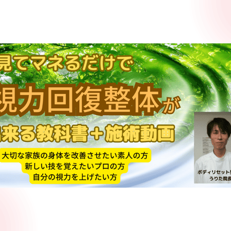 視力視力回復整体（完全版）施術動画＋施術教科書（PDF）