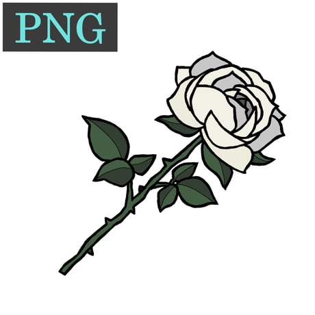 【png】【背景：透過】◆薔薇・白◆