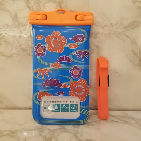 防水スマホケース　ブルー