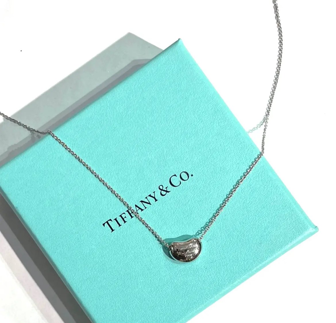 TIFFANY&CO.】2047 ミニビーン ネックレス／Elsa Peretti／シルバ