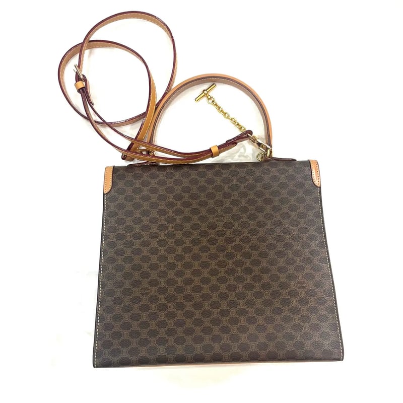 VINTAGE 【CELINE 】マカダム2wayチェーン金具モチーフトリオンフ