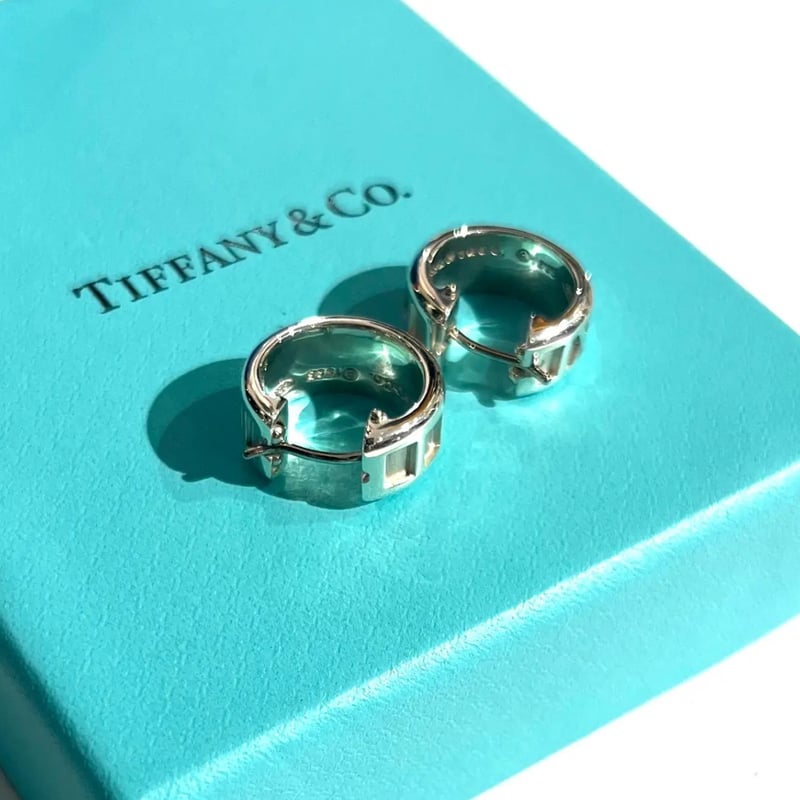 TIFFANY&CO.】1884 アトラス フープピアス／シルバー925／ローマ