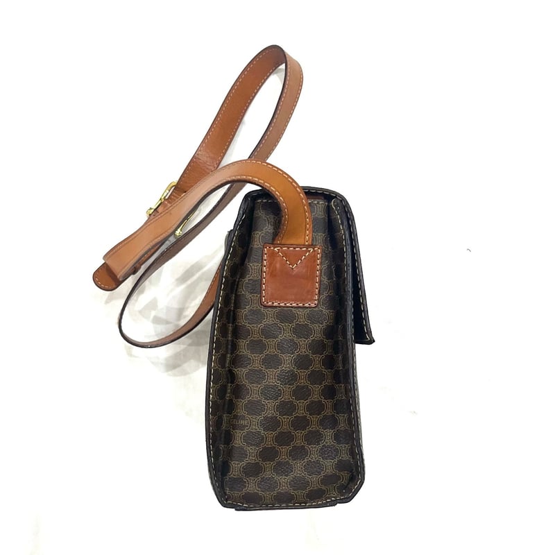 【希少】 セリーヌ オールドセリーヌ マカダム ショルダーバッグ ヴィンテージ 希少 セリーヌ マカダム ショルダーバッグ キャンバスレザー