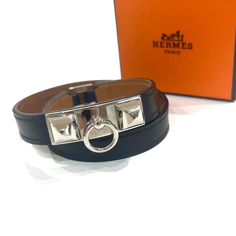 HERMES コリエドシアン ドゥブルトゥール パラジウムメッキのメドール 