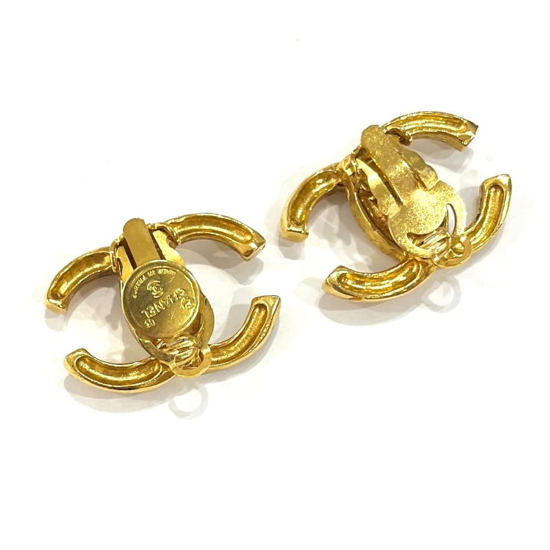 レアCHANEL VINTAGE CLIPシャネルゴールドCOCOヴィンテージイヤリング 