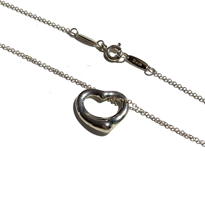 0468Tiffany&co ティファニーオープンハートモチーフネックレス 中