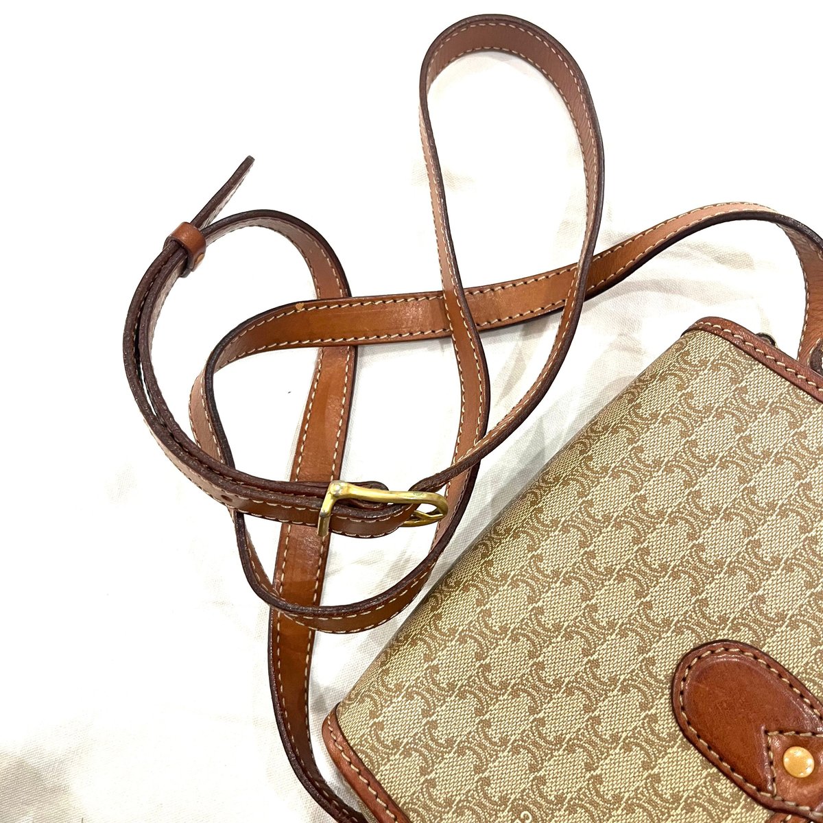 ⭐CELINE⭐ セリーヌ ショルダーバッグ マカダム柄 ブラウン×ベージュ 