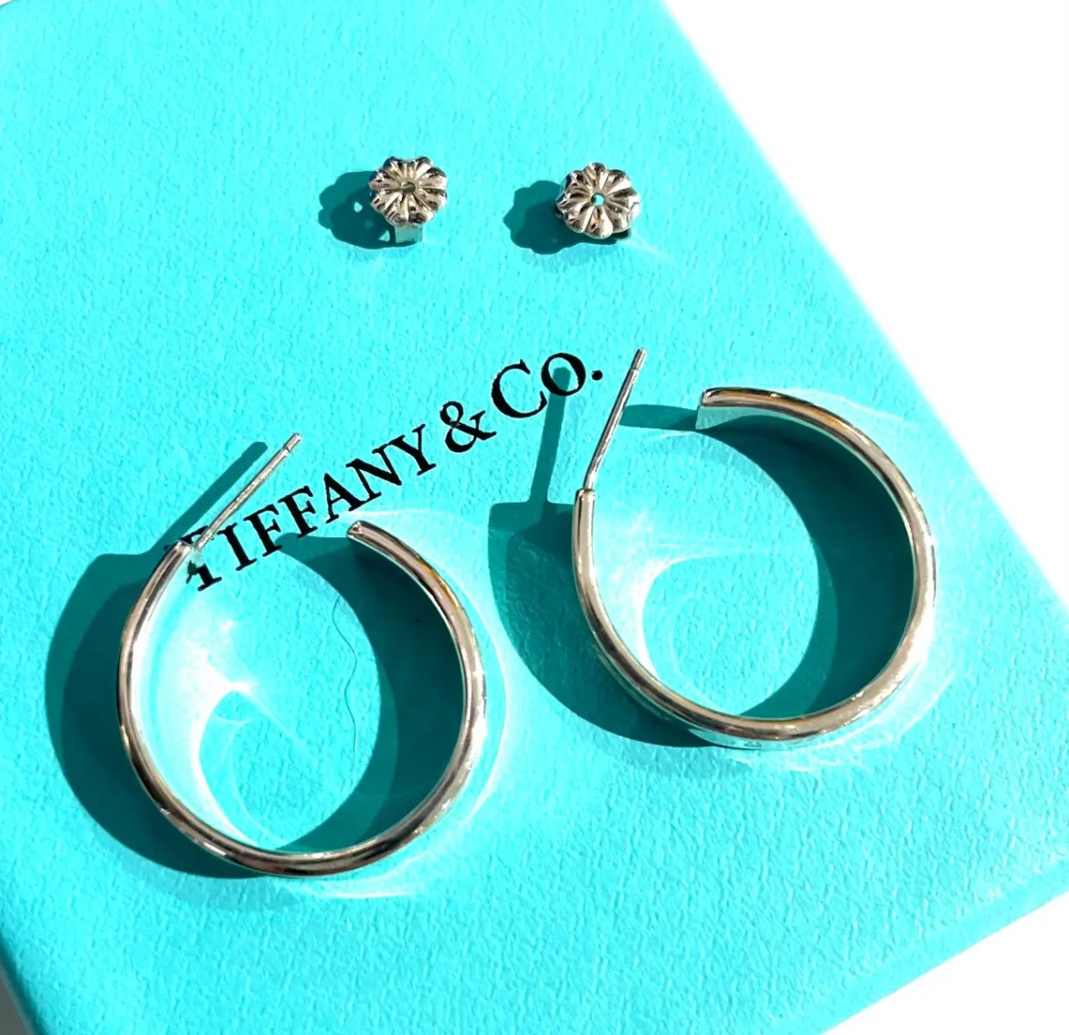 オールド　ティファニー フープピアス　シルバー アーカイブ　片耳　y2k 00s TIFFANY&CO.】1889 ナロー フープピアス／シルバー925／ヴィンテージ