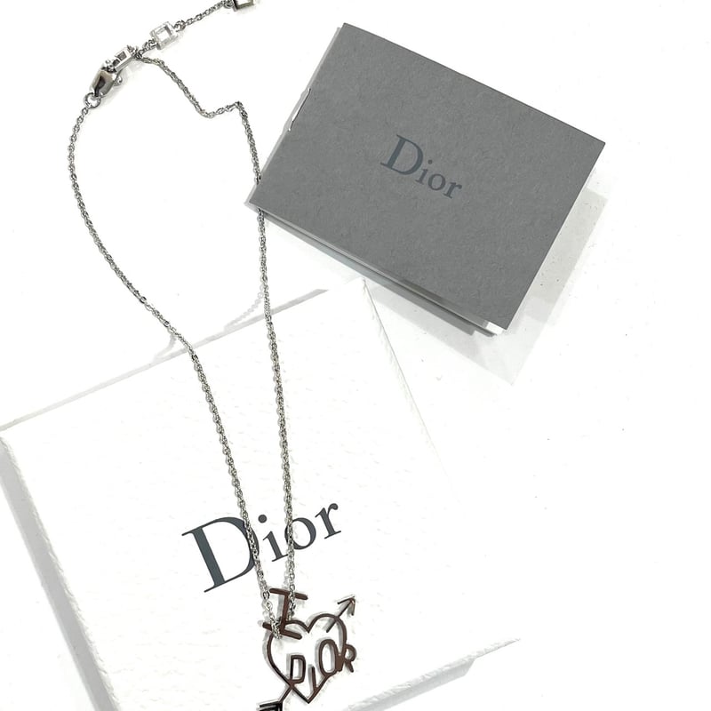 Christian Dior I LOVE DIOR ハート＆アロー ロゴネックレス シルバー