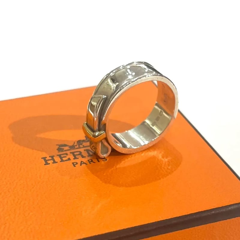 HERMÈS】エルメス K18YG×SV925 コンビネーションリング 10号シルバー92