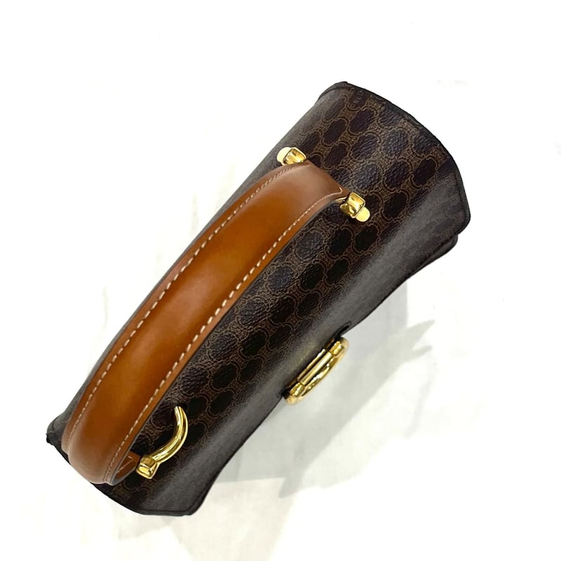 CELINE】1860 セリーヌ マカダム柄 二重フラップ ハンドバッグ