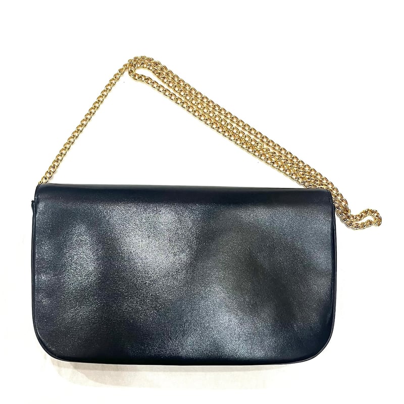 NINA RICCI】本革ヴィンテージ チェーンショルダーバッグ ブラック 