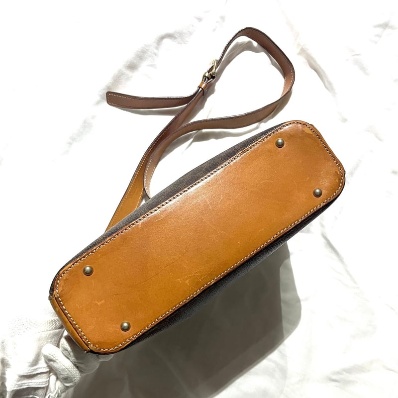 1265VINTAGE CELINE マカダム ハーフラウンドトリオンフレザーバッグ