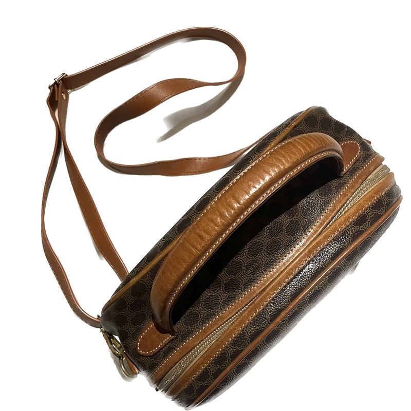 1662VINTAGE CELINE マカダム2wayバニティトリオンフレザーバッグ
