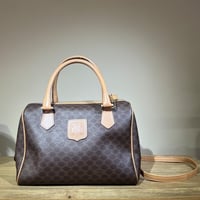 CELINE】1860 セリーヌ マカダム柄 二重フラップ ハンドバッグ