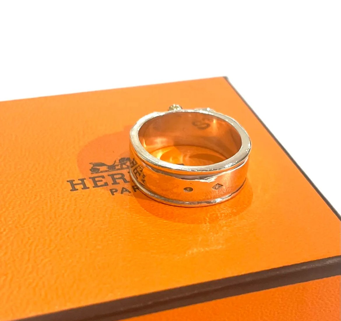 HERMÈS】エルメス K18YG×SV925 コンビネーションリング 10号シルバー92