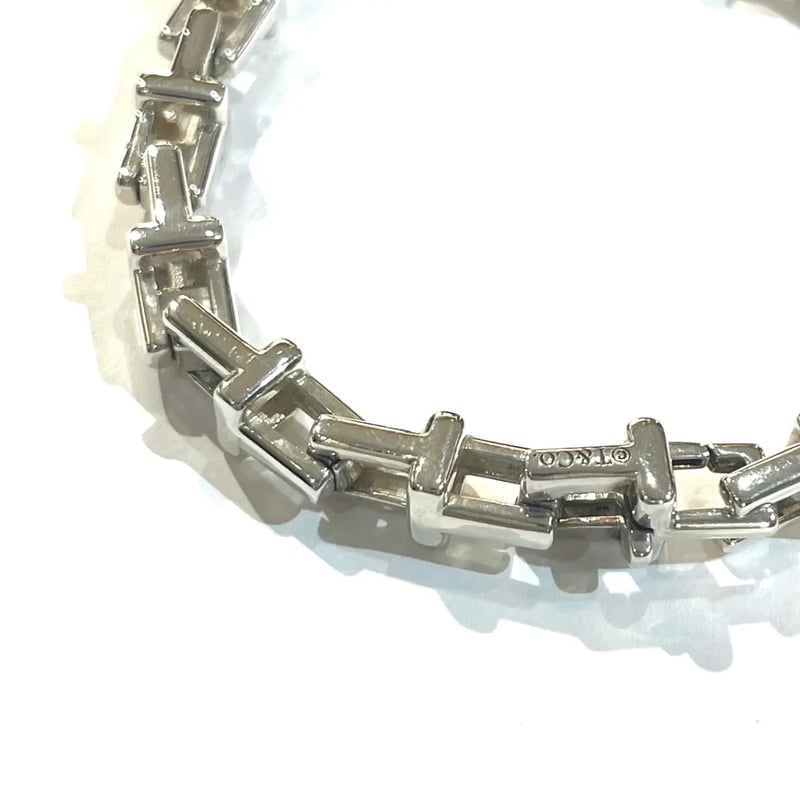激レア【TIFFANY&CO. 】2161 重厚感Tモチーフ リンクシルバー