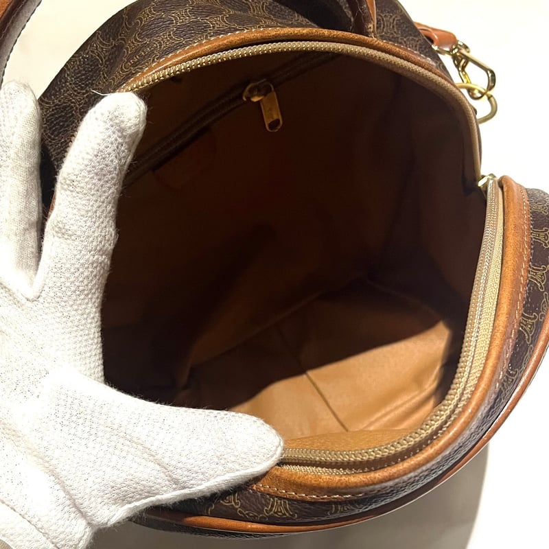 1662VINTAGE CELINE マカダム2wayバニティトリオンフレザーバッグ