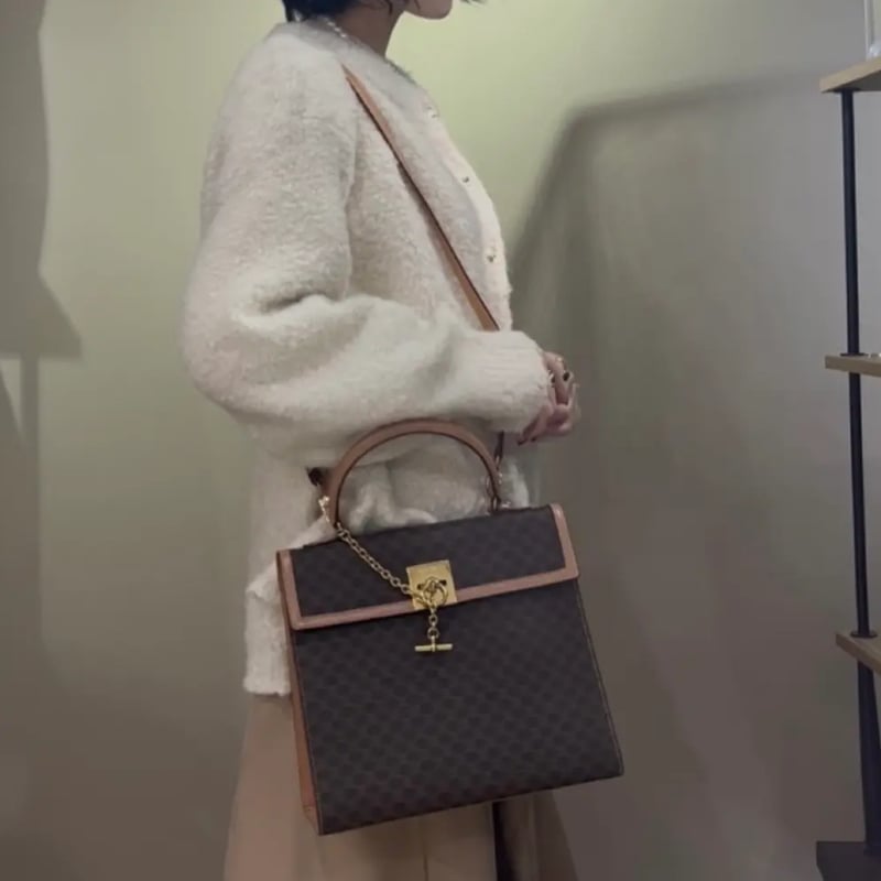 VINTAGE 【CELINE 】マカダム2wayチェーン金具モチーフトリオンフ