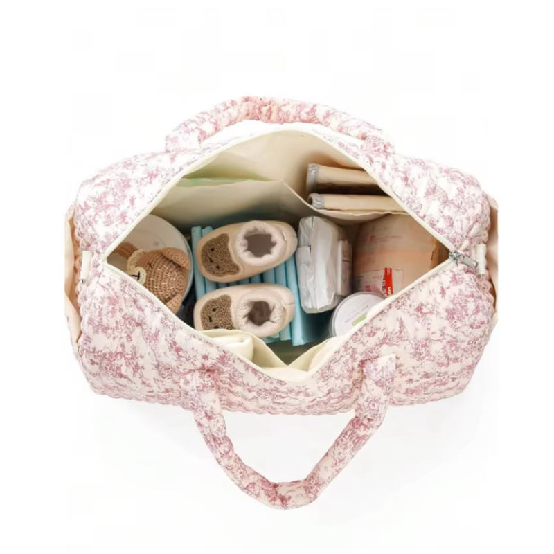 4デザイン！キルティングヌビバッグ 花柄リーフ、動物柄くまさん軽量