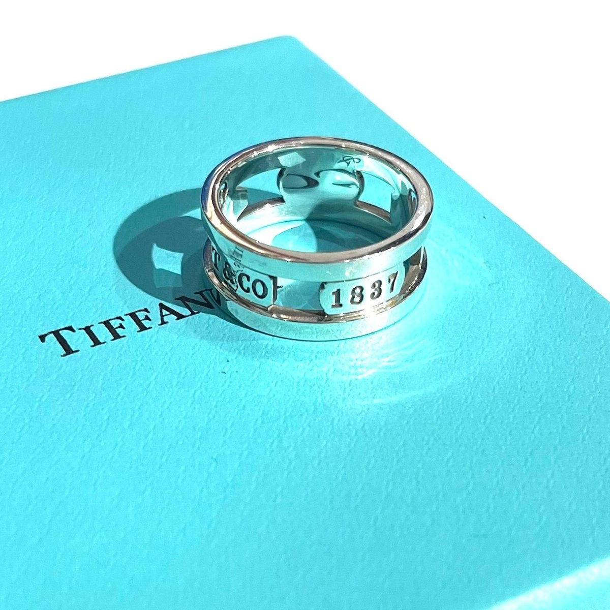 TIFFANY&CO.】1891 ティファニー1837カットアウトリング 19号／幅1cm／