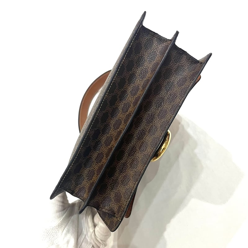 CELINE】1860 セリーヌ マカダム柄 二重フラップ ハンドバッグ