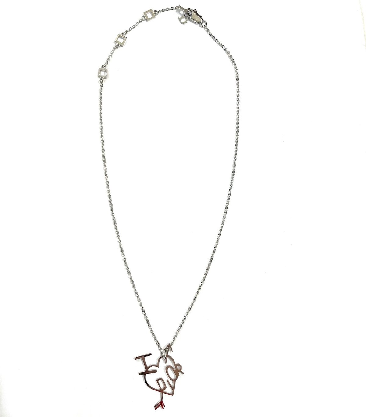 Christian Dior I LOVE DIOR ハート＆アロー ロゴネックレス シルバー