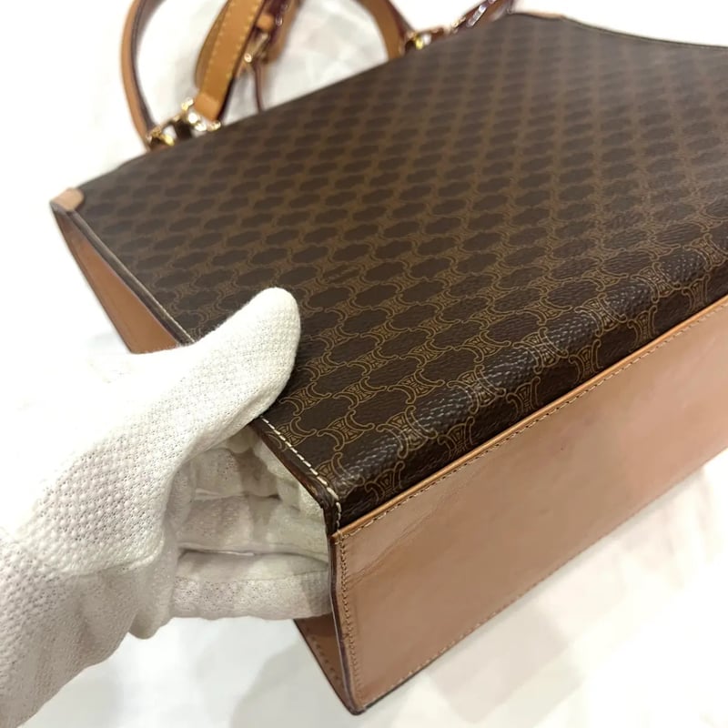 VINTAGE 【CELINE 】マカダム2wayチェーン金具モチーフトリオンフ