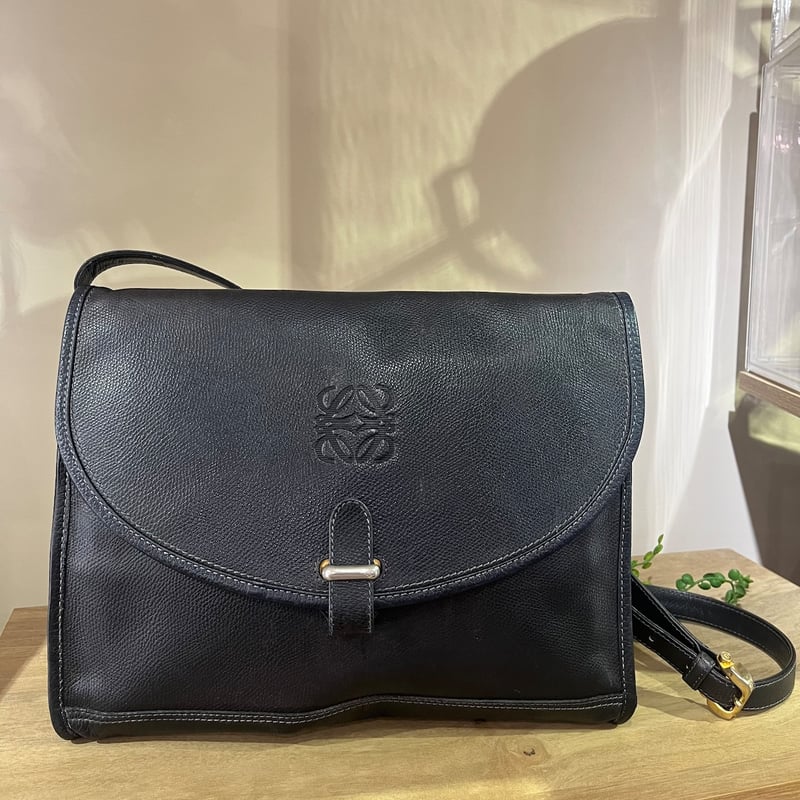 LOEWE ロエベ】ヴィンテージ 型押し本革レザー ショルダーバッグ