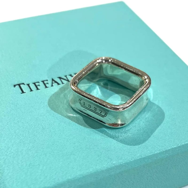 TIFFANY&CO.】2151 希少1837スクエアリング／11-12号／ティファニー リ