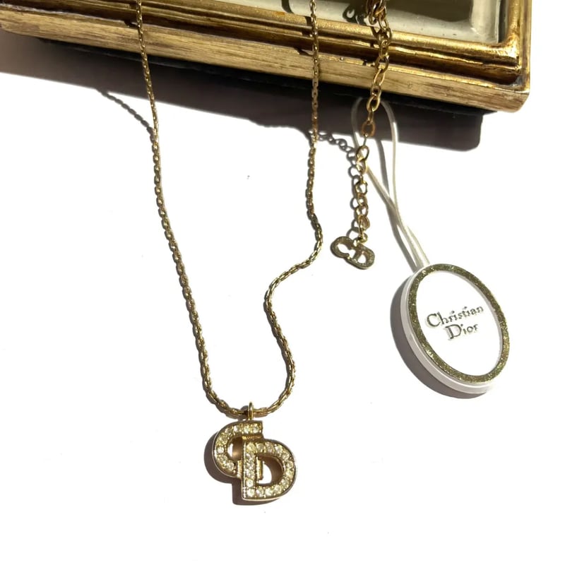 Christian Dior ネックレス パール調 ストーン ヴィンテージ