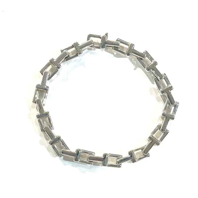 激レア【TIFFANY&CO. 】2161 重厚感Tモチーフ リンクシルバー