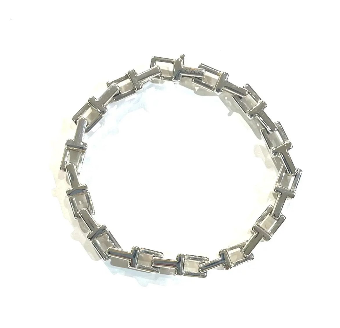 激レア【TIFFANY&CO. 】2161 重厚感Tモチーフ リンクシルバー