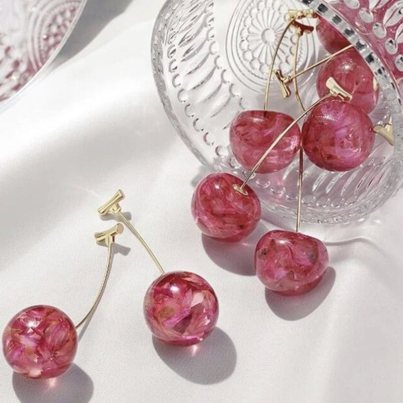 即発送✿︎インポート チェリーデザイン ピアス レトロ アンティーク