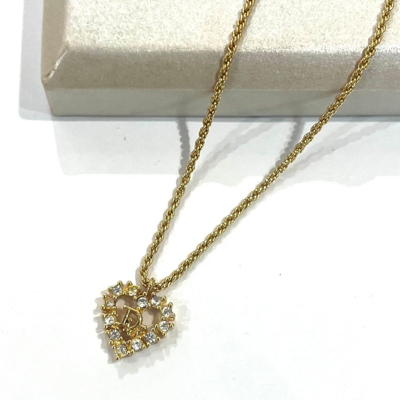 本日限定　お値引き　Christian Diorストーンネックレス　早い者勝ち！！ クリスチャンディオール Christian Dior CDロゴ 4P ラインストーン