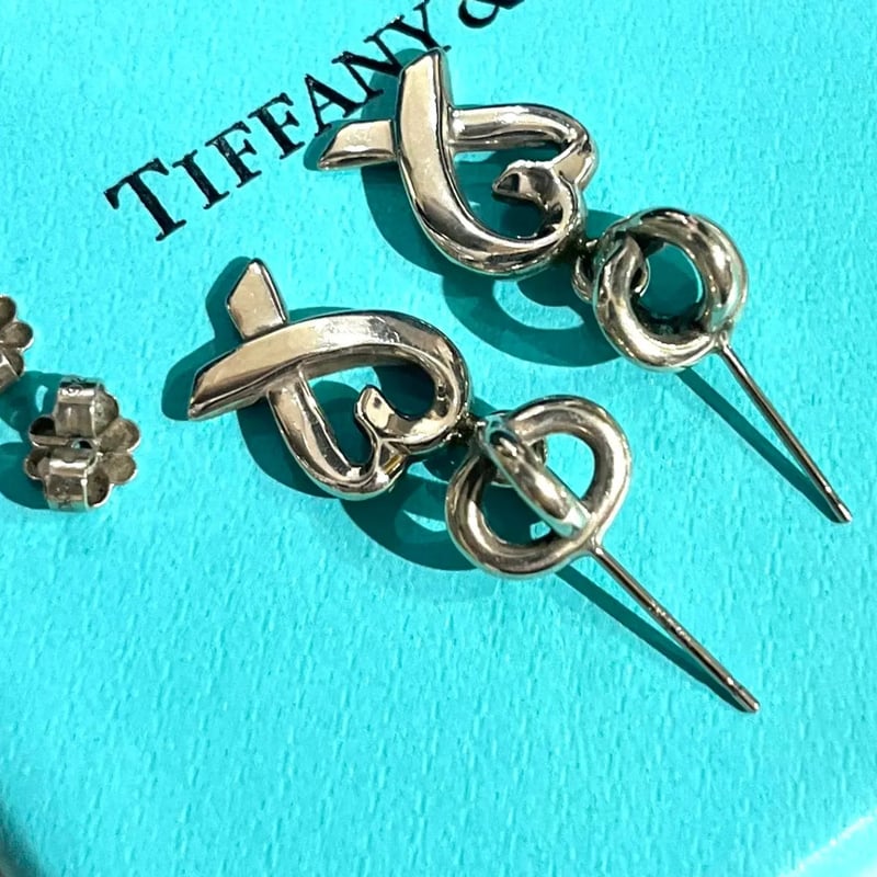 TIFFANY&CO.】1890 スイングラビングハート ピアス／シルバー925