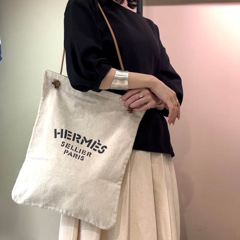 1744 HERMÈS エルメス アリーヌ GM キャンバスショルダーバッグ ロゴ