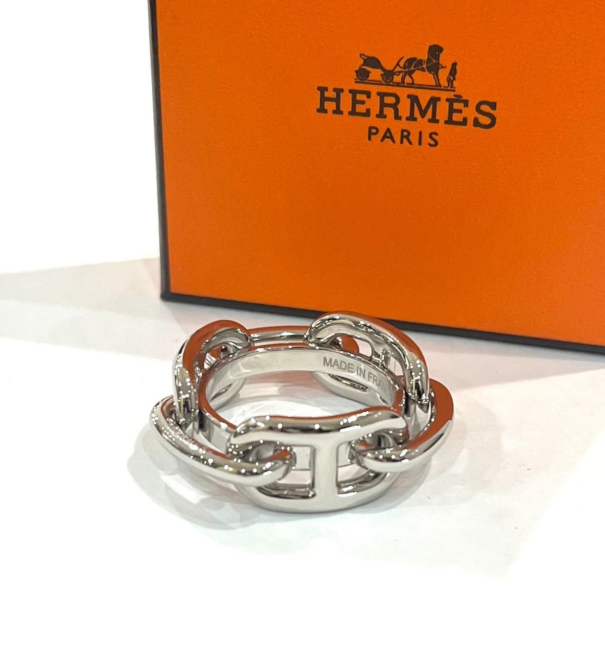 シェーヌダンクル スカーフリング エルメス 指輪 1833 大人気カラー再入荷HERMES スカーフリングVINTAGE