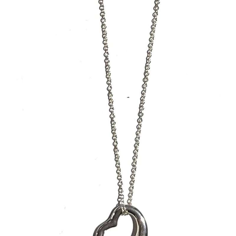 0468Tiffany&co ティファニーオープンハートモチーフネックレス 中