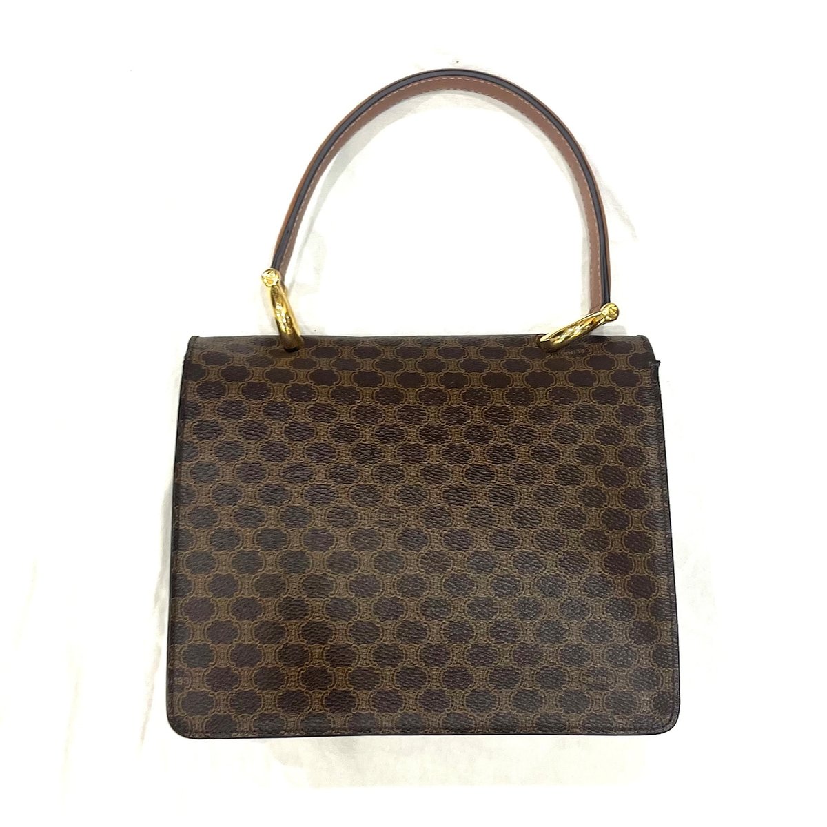 セリーヌ　マカダム柄フラップハンドバッグ CELINE】1860 セリーヌ マカダム柄 二重フラップ ハンドバッグ