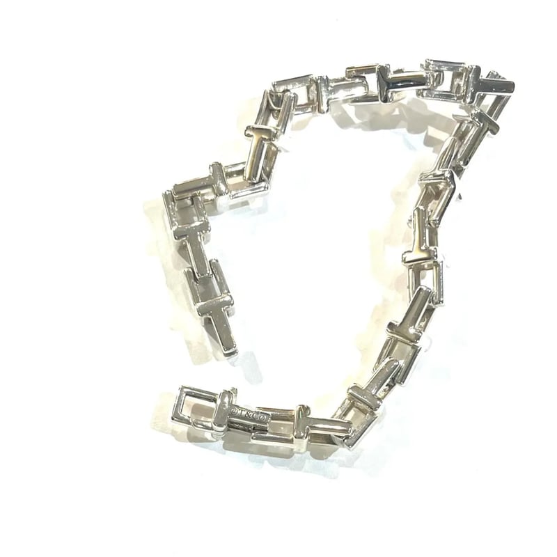 激レア【TIFFANY&CO. 】2161 重厚感Tモチーフ リンクシルバー