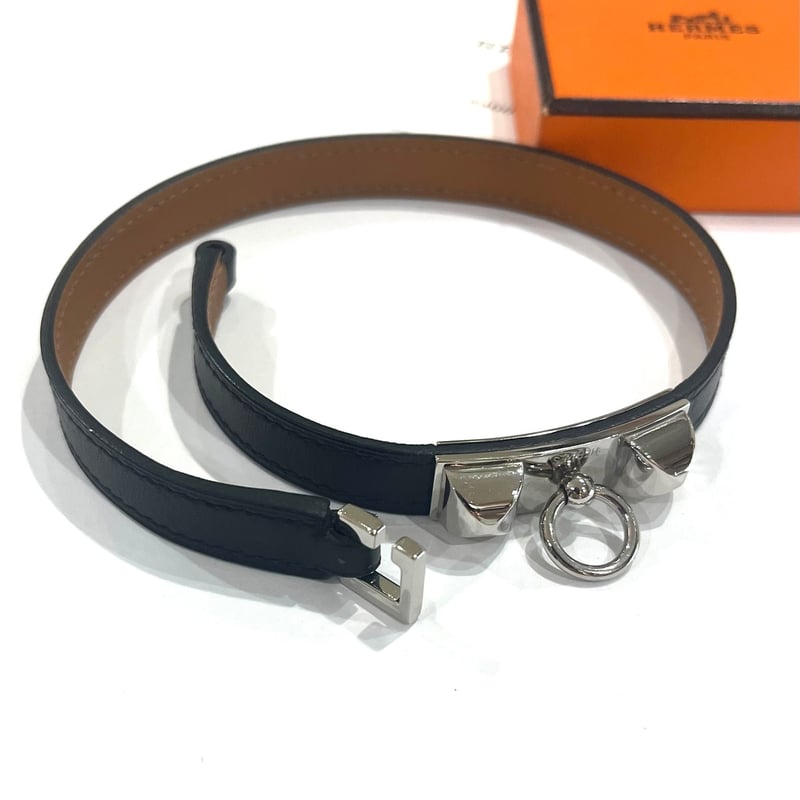 HERMES メドール　シルバー&amp;ブラック　コリエドシアン HERMES エルメス ネックレス ペンダント メドールXO コリエドシアン 黒