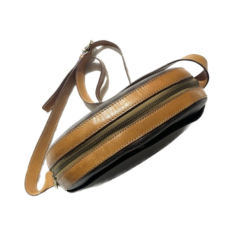 1265VINTAGE CELINE マカダム ハーフラウンドトリオンフレザーバッグ