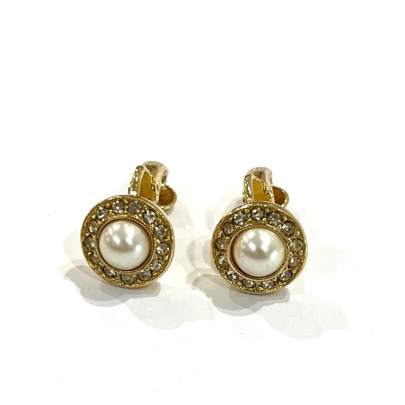 VINTAGE Christian Dior DIORパールストーンイヤリング クリスチャンデ