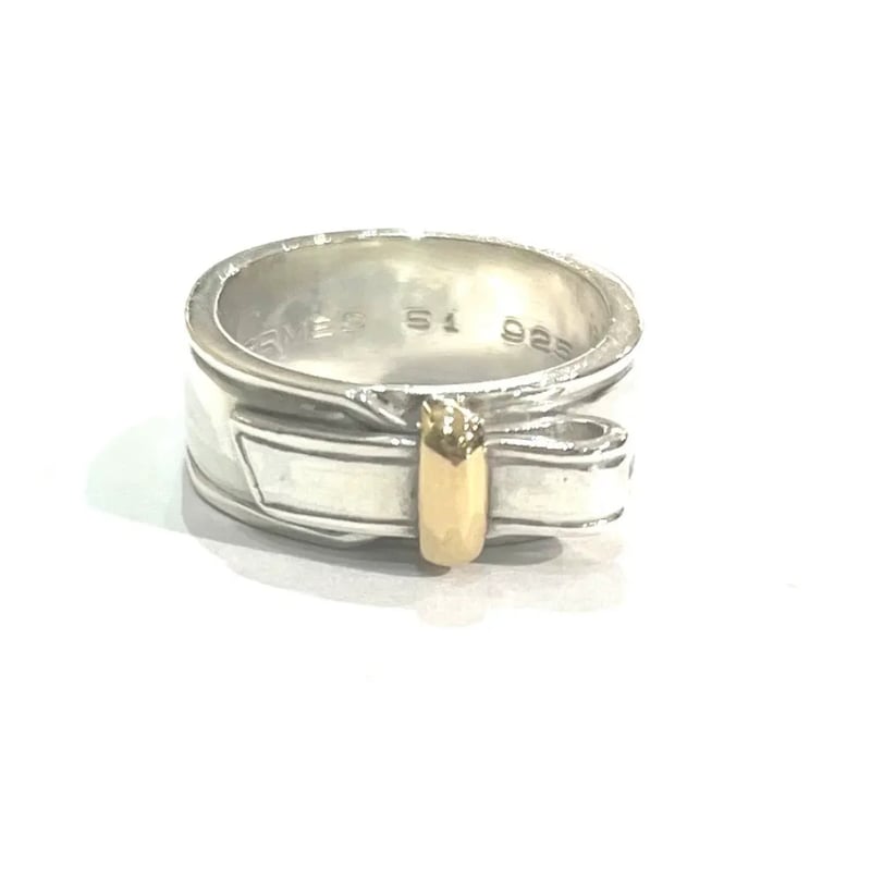 HERMÈS】エルメス K18YG×SV925 コンビネーションリング 10号シルバー92