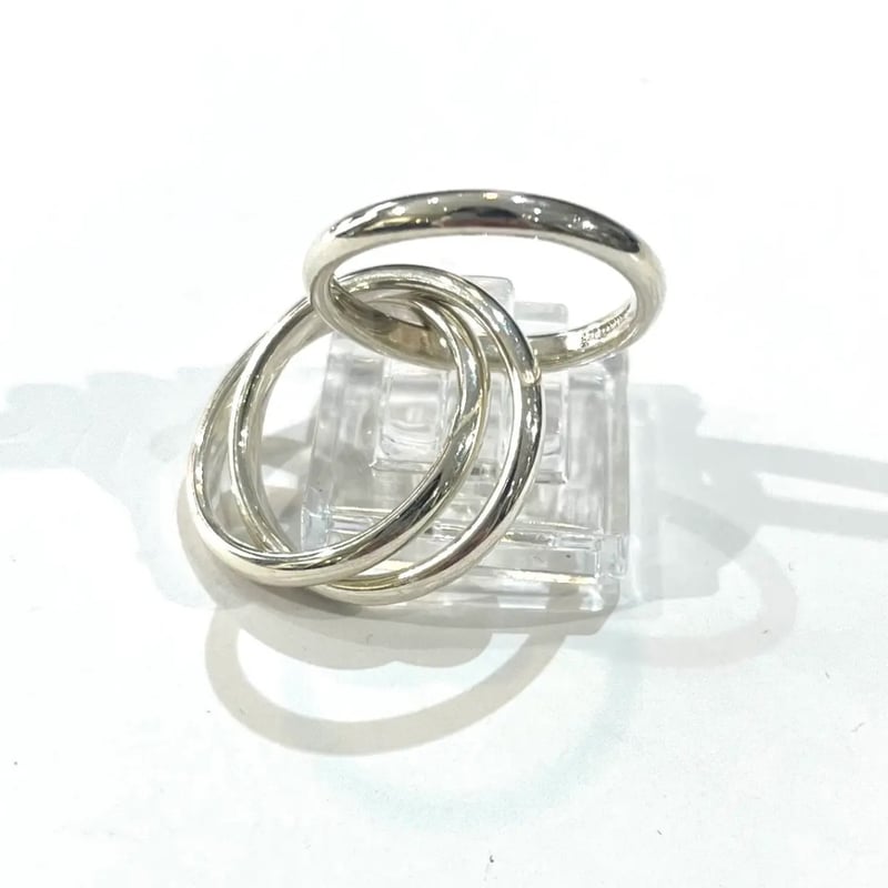 【16号】ティファニー　トリニティ　リング　3連　シルバー　廃盤品　希少 TIFFANY&CO】 【13-14号 】2420 希少ティファニートリニティ3連リング