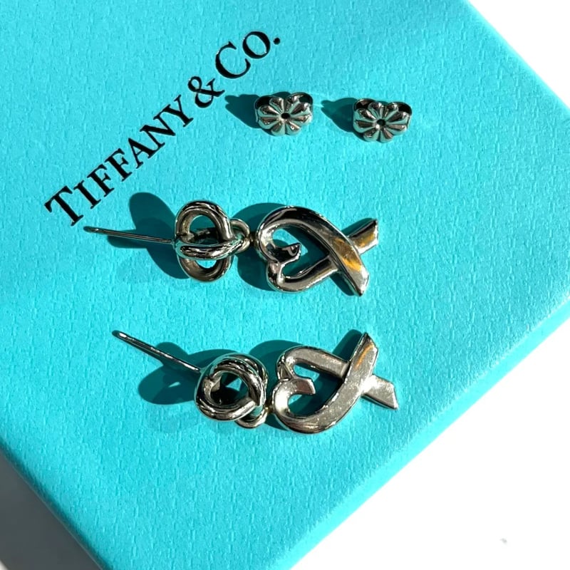TIFFANY&CO.】1890 スイングラビングハート ピアス／シルバー925
