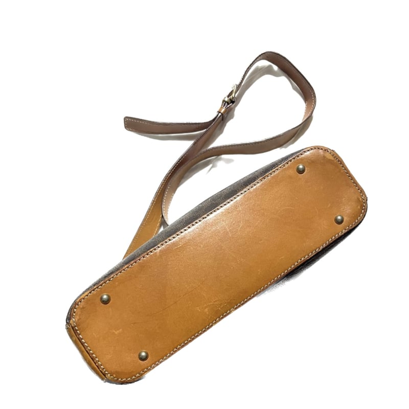 1265VINTAGE CELINE マカダム ハーフラウンドトリオンフレザーバッグ