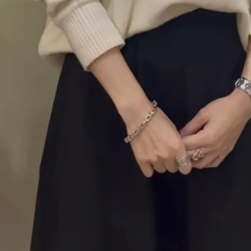 激レア【TIFFANY&CO. 】2161 重厚感Tモチーフ リンクシルバー
